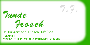tunde frosch business card